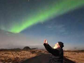 Man at Northern Lights